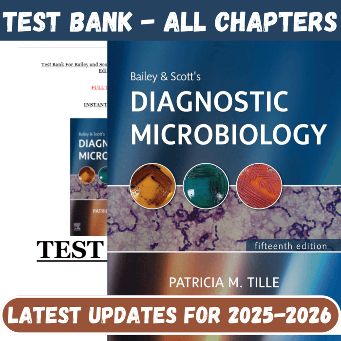 Test Bank for Bailey and Scott’s Diagnostic Microbiology, 15th Edition by Tille-Pass Test Bank