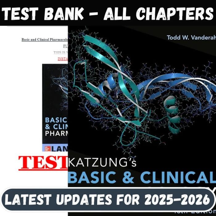 Test Bank for Basic and Clinical Pharmacology 15th Edition by Katzung-Pass Test Bank