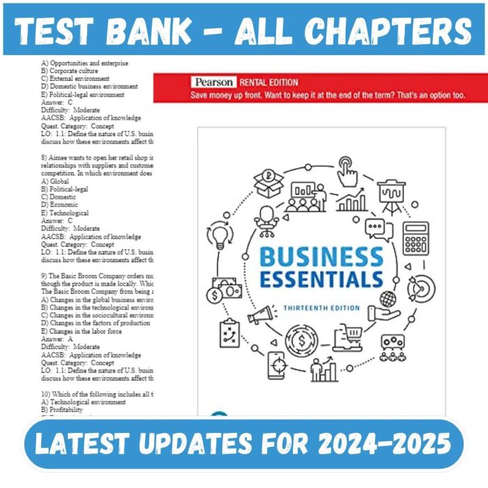 Test Bank for Business Essentials 13th Edition by Ebert-Pass Test Bank