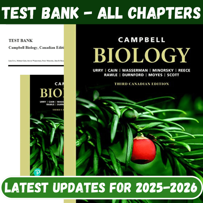 Test Bank for Campbell Biology, 3rd Canadian Edition by Urry-Pass Test Bank