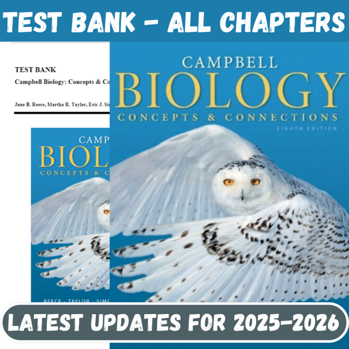 Test Bank for Campbell Biology-Concepts & Connections, 8th Edition by Reece-Pass Test Bank