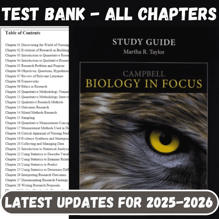 Test Bank for Campbell Biology in Focus, 1st Edition by Urry-Pass Test Bank