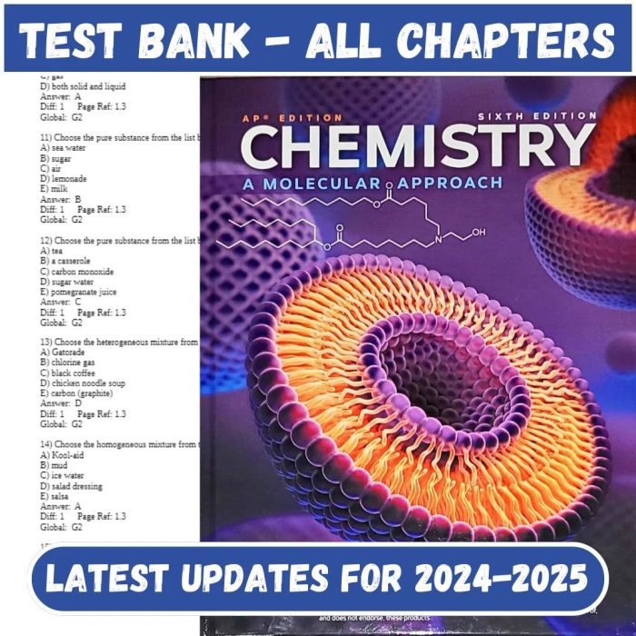 Test Bank for Chemistry A Molecular Approach 6th Edition by Tro-Pass Test Bank