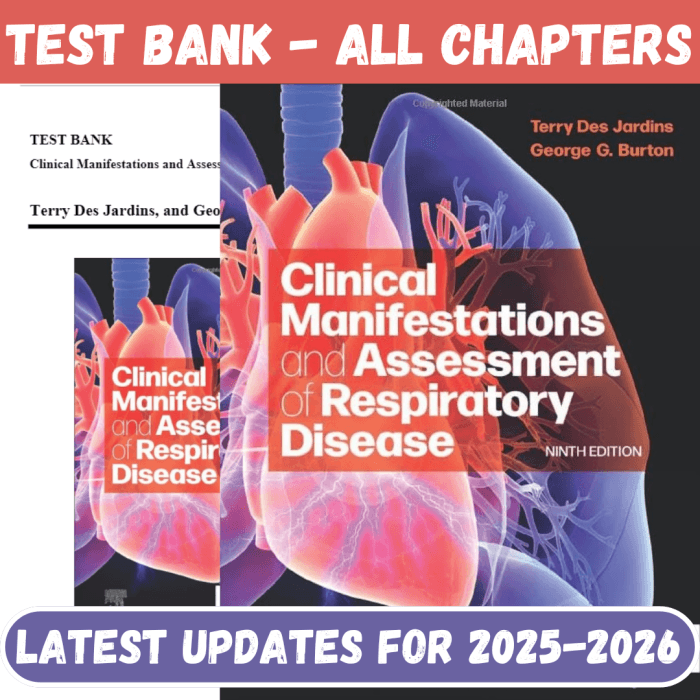 Test Bank for Clinical Manifestations and Assessment of Respiratory Disease, 9th Edition by Des Jardins-Pass Test Bank