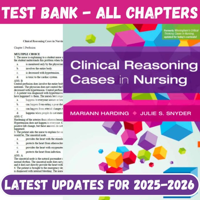 Test Bank for Clinical Reasoning Cases in Nursing 7th Edition by Mariann M. Harding-Pass Test Bank