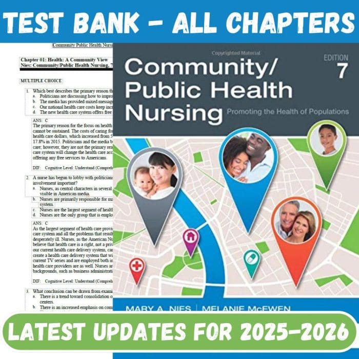 Test Bank for Community Public Health Nursing 7th Edition by McEwen-Pass Test Bank