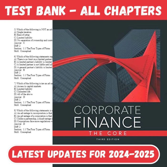 Test Bank for Corporate Finance, 3rd Edition by Jonathan by Berk-Pass Test Bank