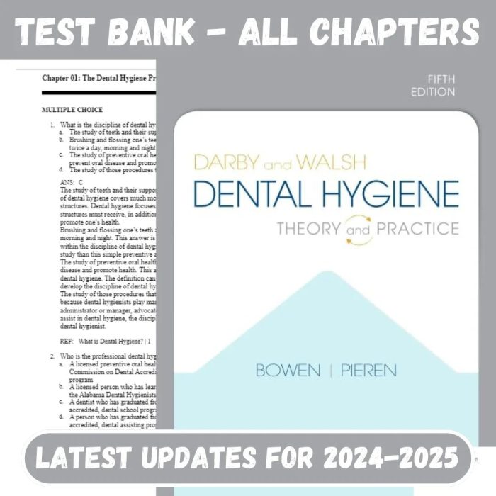 Test Bank for Darby and Walsh Dental Hygiene 5th Edition by Jennifer A Pieren-Pass Test Bank