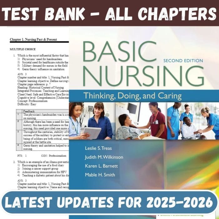 Test Bank for Davis Advantage for Basic Nursing Thinking, Doing, and Caring Thinking, Doing, and Caring Third Edition by Leslie-Pass Test Bank