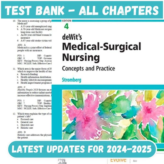 Test Bank for Dewits Medical Surgical Nursing Concepts and Practice 4th Edition by Stromberg-Pass Test Bank