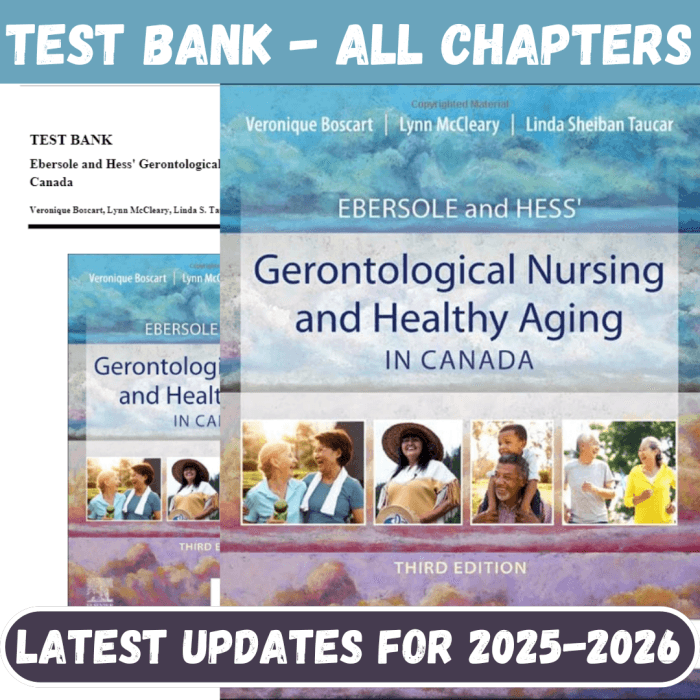 Test Bank for Ebersole and Hess Gerontological Nursing and Healthy Aging in Canada, 3rd Edition by Boscart-Pass Test Bank
