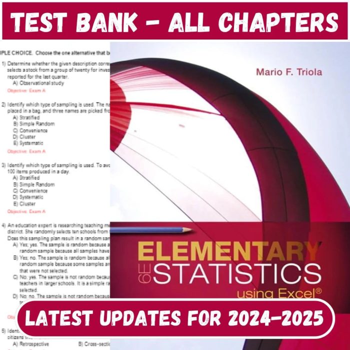 Test Bank for Elementary Statistics, 14th Edition by Mario-Pass Test Bank