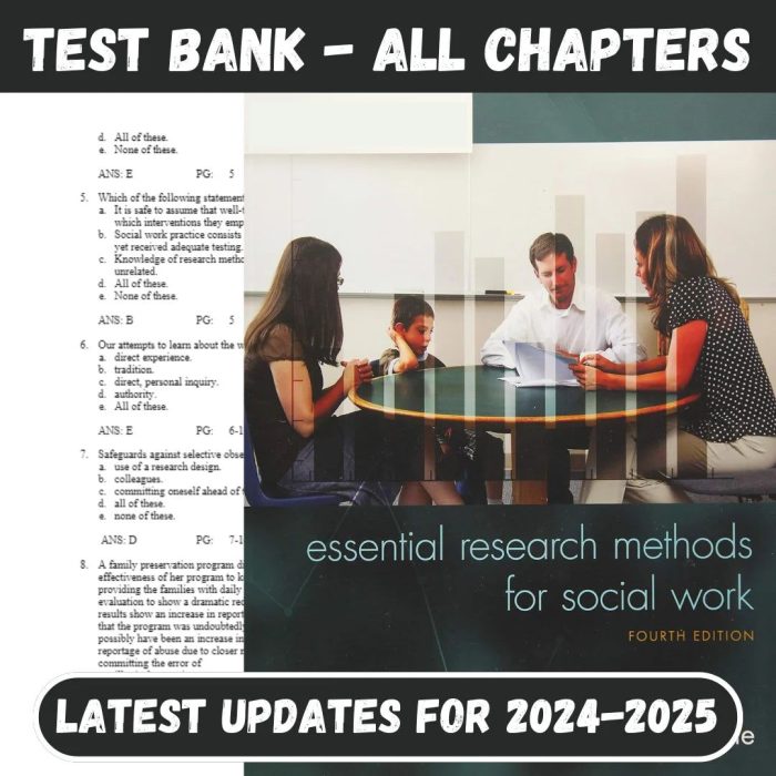 Test Bank for Empowerment Series Essential Research Methods for Social Work 4th Edition-Pass Test Bank