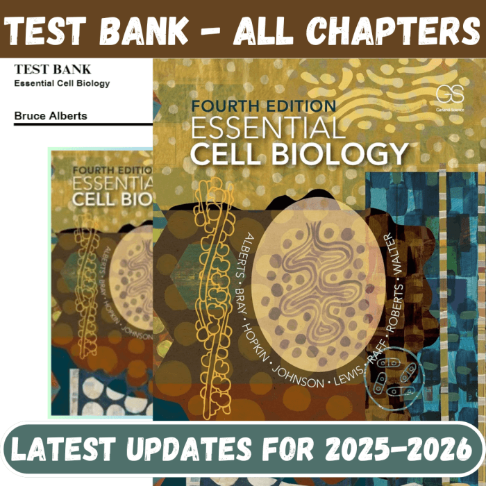 Test Bank for Essential Cell Biology, 4th Edition by Alberts-Pass Test Bank