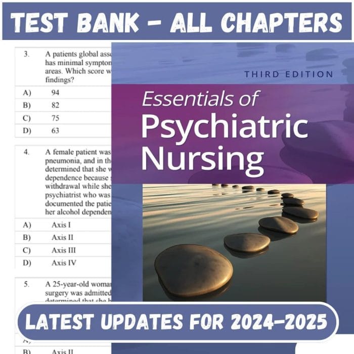 Test Bank for Essentials of Psychiatric Nursing 3rd Edition by Mary Ann Boyd-Pass Test Bank