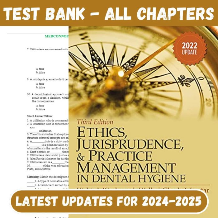 Test Bank for Ethics Jurisprudence And Practice Management in Dental Hygiene 3rd Edition by Vickie Kimbrough-Walls, Chrla J. Lautar-Pass Test Bank