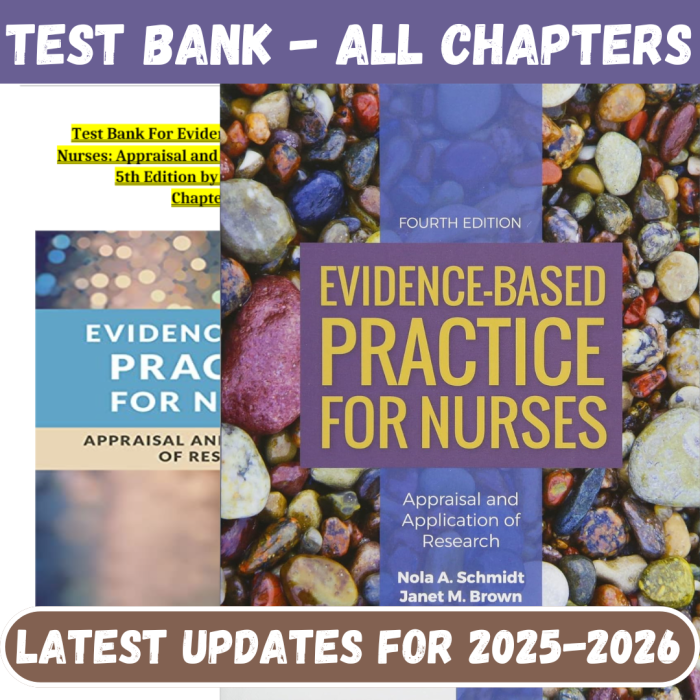 Test Bank for Evidence Based Practice for Nurses 4th Edition Schmidt by Brown-Pass Test Bank