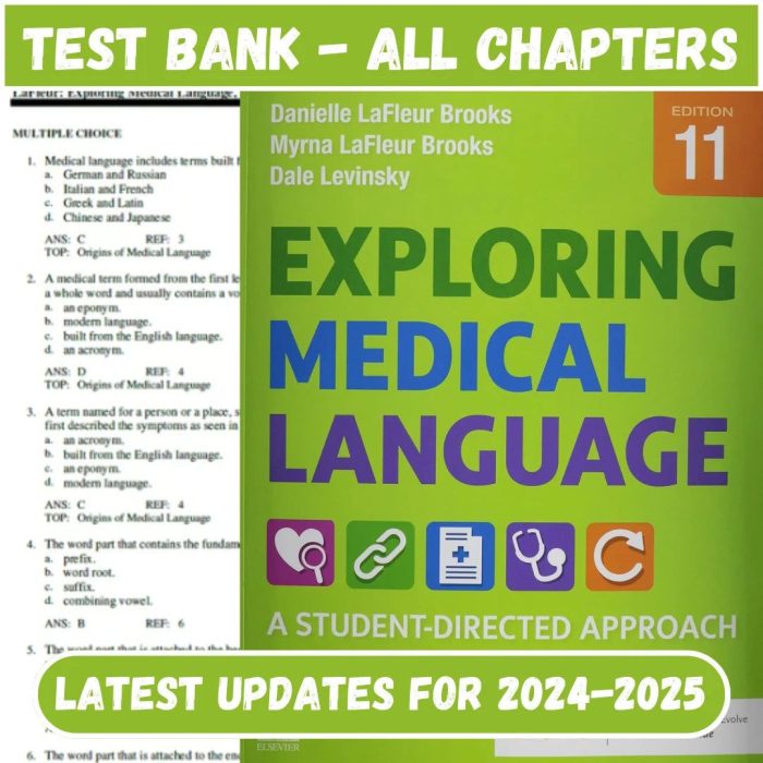 Test Bank for Exploring Medical Language 11th Edition by Myrna LaFleur-Pass Test Bank