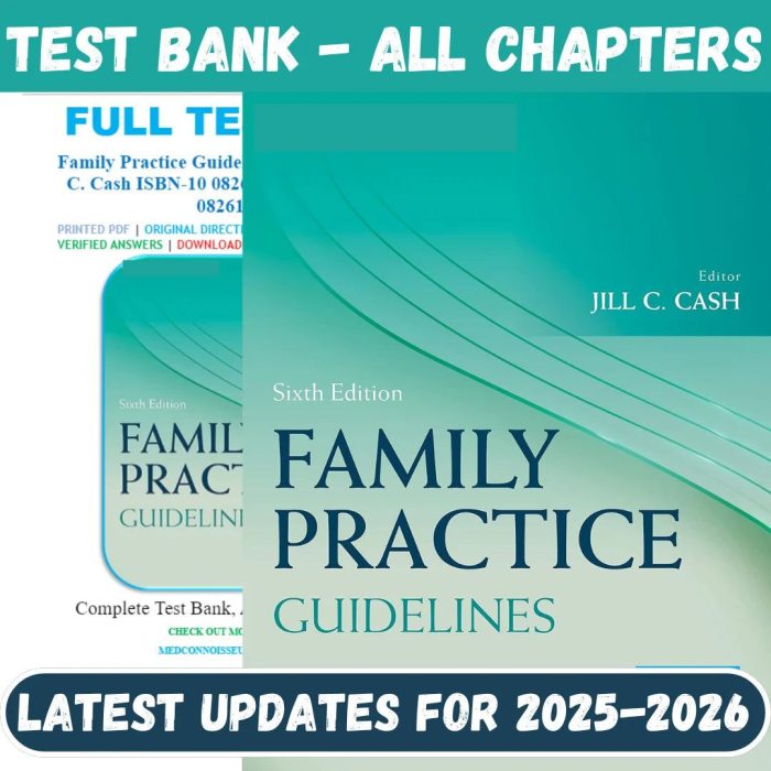 Test Bank for Family Practice Guidelines, 6th Edition by Jill C. Cash-Pass Test Bank