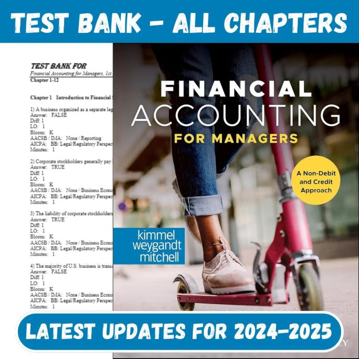 Test Bank for Financial Accounting for Managers, 1st Edition by Paul D. Kimmel-Pass Test Bank