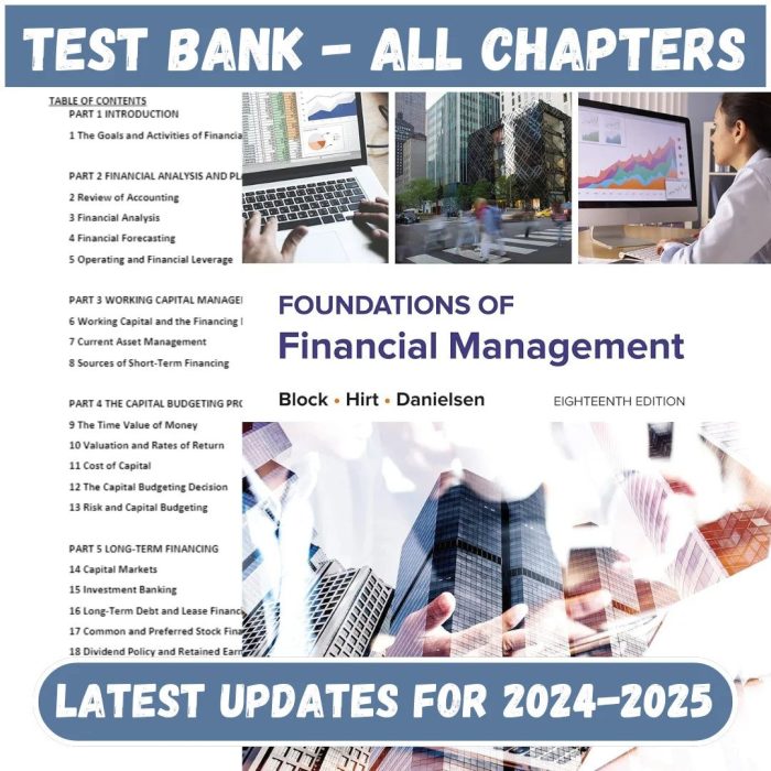 Test Bank for Foundations of Financial Management 18th Edition by Bloc-Pass Test Bank