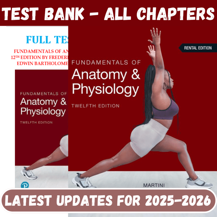 Test Bank for Fundamentals of Anatomy and Physiology, 12th Edition by Martini-Pass Test Bank