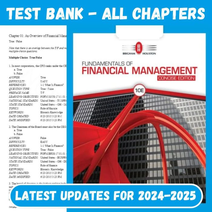 Test Bank for Fundamentals of Financial Management, Concise Edition 10th Edition by Brigham-Pass Test Bank