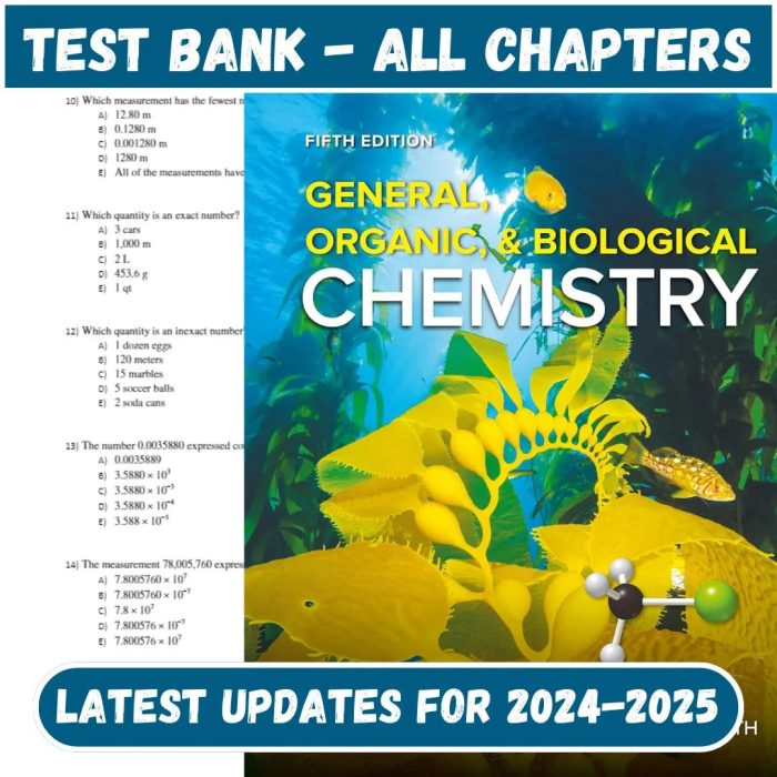 Test Bank for General, Organic, & Biological Chemistry 5th Edition by Janice Gorzynski-Pass Test Bank