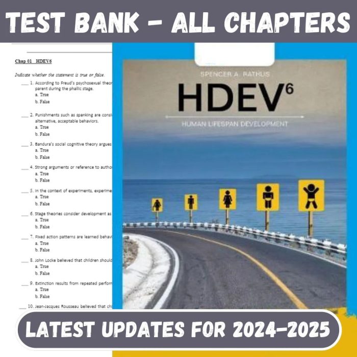 Test Bank for HDEV : human lifespan development 6th Edition by Spencer A. Rathus-Pass Test Bank