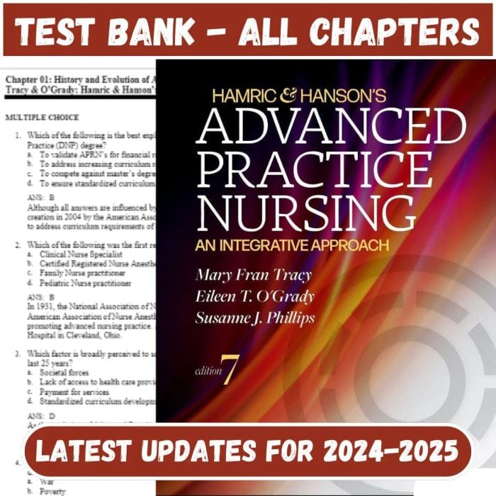 Test Bank for Hamric & Hanson’s Advanced Practice Nursing 7th Edition by Mary Fran Tracy-Pass Test Bank