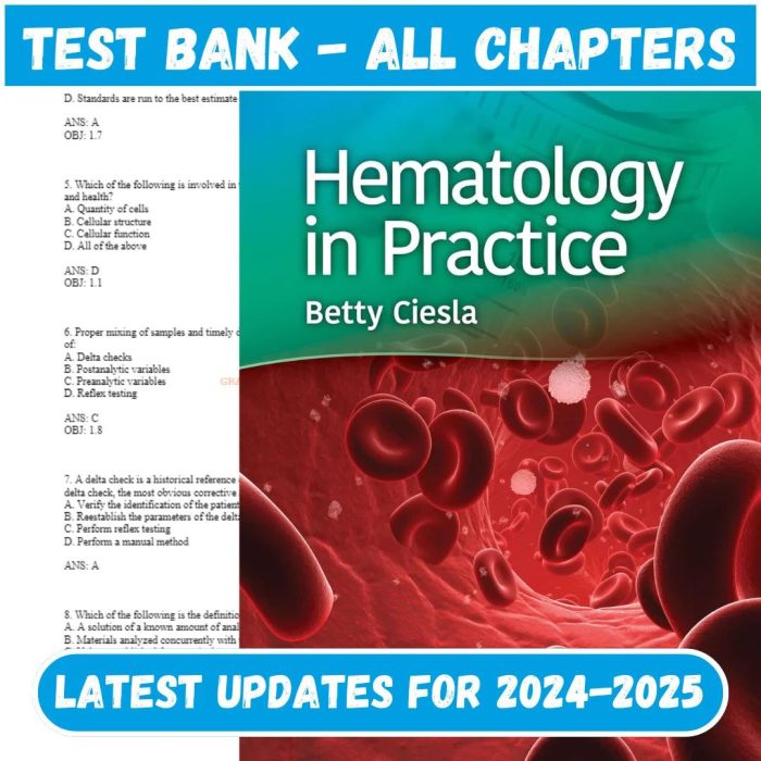 Test Bank for Hematology in Practice 3rd Edition by Ciesla-Pass Test Bank