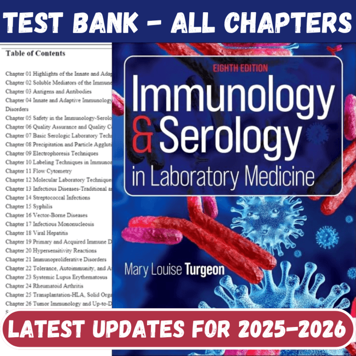 Test Bank for Immunology & Serology in Laboratory Medicine 8th Edition by Nancy Tkacs PhD RN-Pass Test Bank
