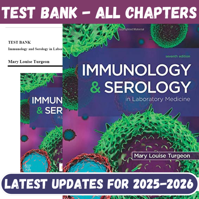 Test Bank for Immunology and Serology in Laboratory Medicine, 7th Edition by Turgeon-Pass Test Bank