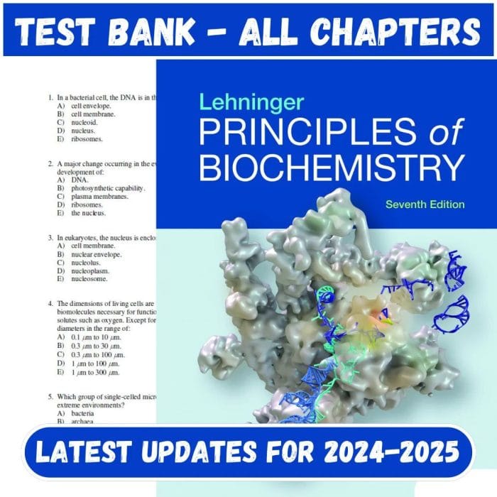 Test Bank for Lehninger Principles of Biochemistry, 7th Edition by Nelson-Pass Test Bank
