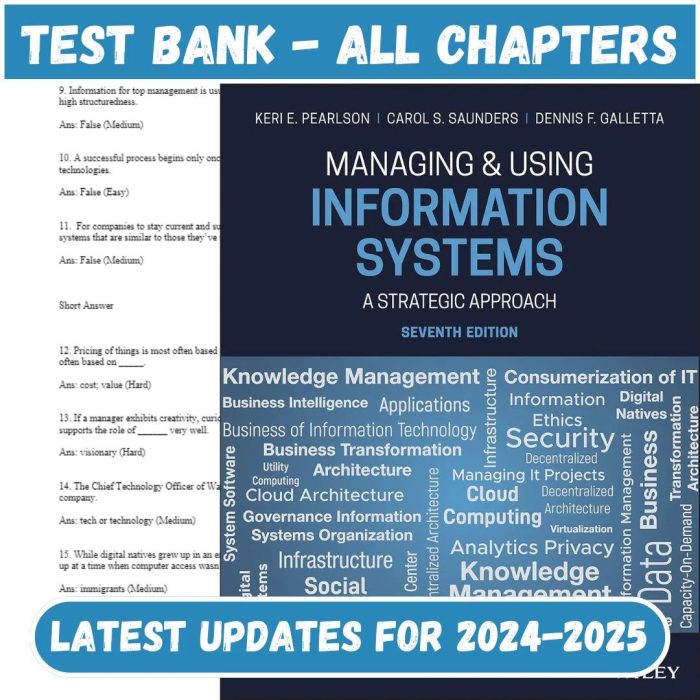 Test Bank for Managing and Using Information Systems 7th Edition by Pearlson-Pass Test Bank