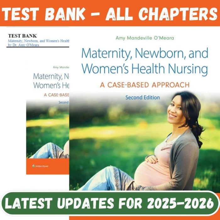 Test Bank for Maternity, Newborn, and Women’s Health Nursing: A Case-Based Approach, 2nd Edition by Amy O’Meara-Pass Test Bank