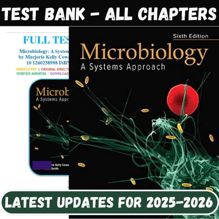 Test Bank for Microbiology, A Systems Approach, 6th Edition by Marjorie Kelly Cowan-Pass Test Bank