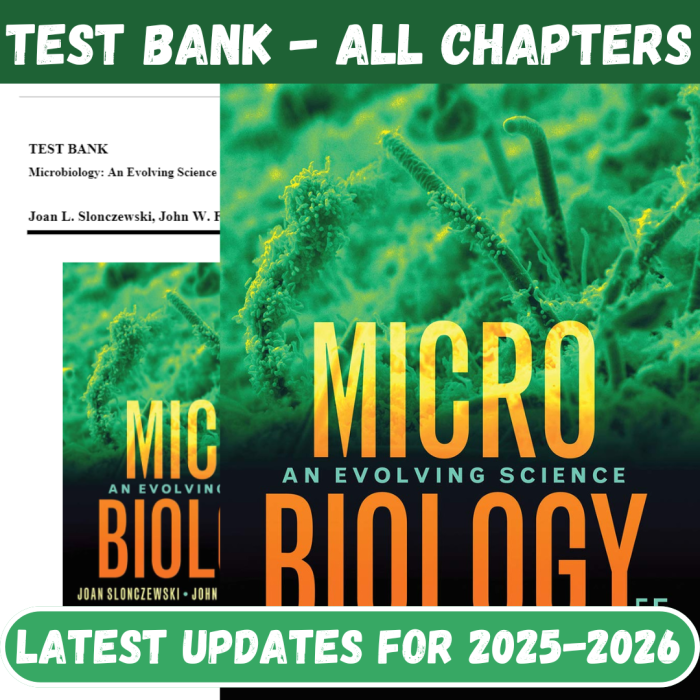 Test Bank for Microbiology-An Evolving Science, 5th Edition by Slonczewski-Pass Test Bank