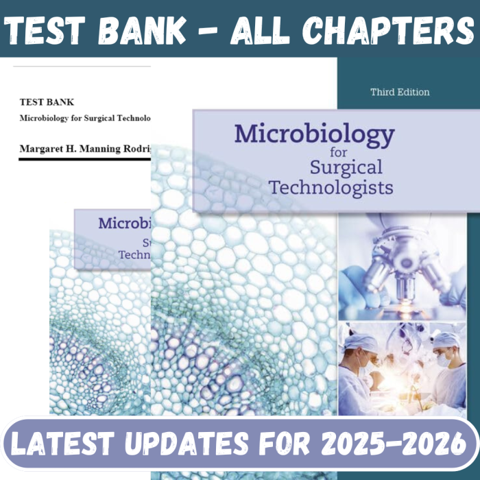 Test Bank for Microbiology for Surgical Technologists, 3rd Edition by Rodriguez-Pass Test Bank