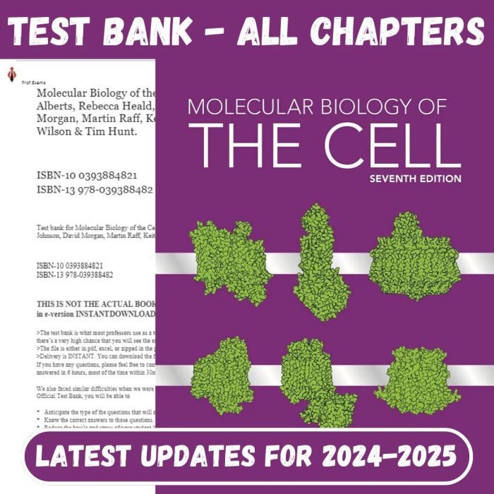 Test Bank for Molecular Biology of the Cell 7th Edition by Bruce Alberts, Rebecca Heald-Pass Test Bank