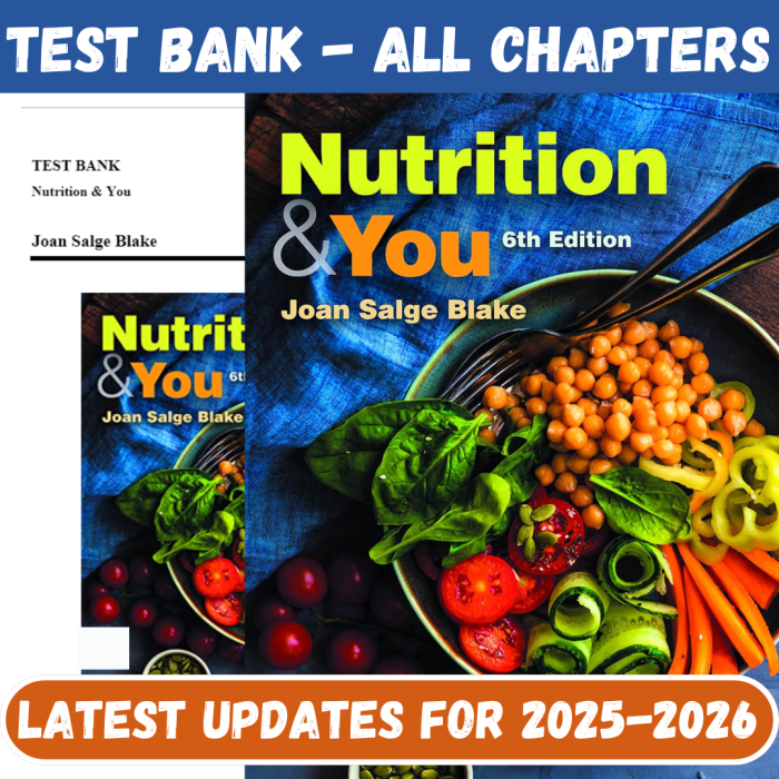 Test Bank for Nutrition & You, 6th Edition By Blake-Pass Test Bank