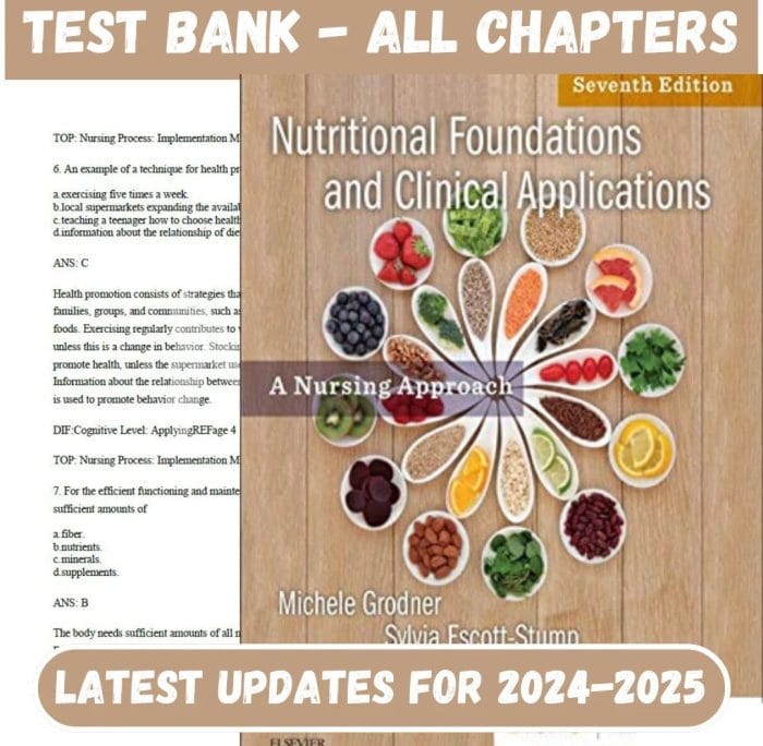 Test Bank for Nutritional Foundations and Clinical Applications 8th Edition by Michele-Pass Test Bank