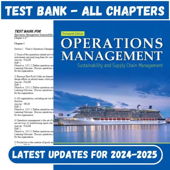Test Bank for Operations Management Sustainability and Supply Chain Management, 13th Edition by Jay Heizer-Pass Test Bank