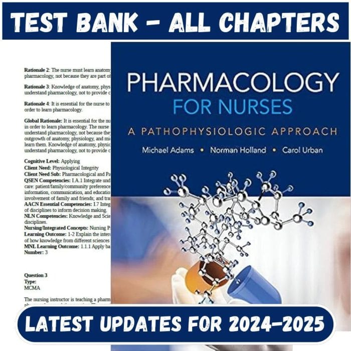 Test Bank for Pharmacology for Nurses A Pathophysiologic Approach 5th Edition by Adams-Pass Test Bank