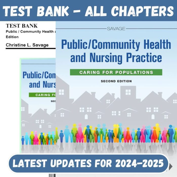 Test Bank for Public / Community Health and Nursing Practice, 2nd Edition, 2nd Edition by Savage-Pass Test Bank