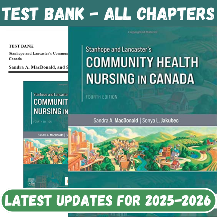 Test Bank for Stanhope and Lancasters Community Health Nursing in Canada, 4th Edition by MacDonald-Pass Test Bank