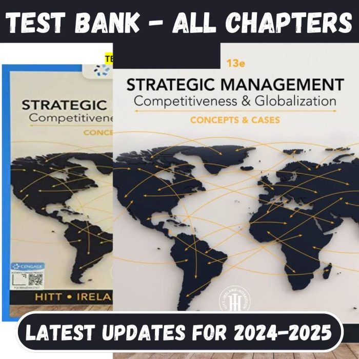Test Bank for Strategic Management: Concepts Competitiveness and Globalization 12th Edition by Michael AMichael A Hitt R Duane Ireland Robert E Hoskisson-Pass Test Bank