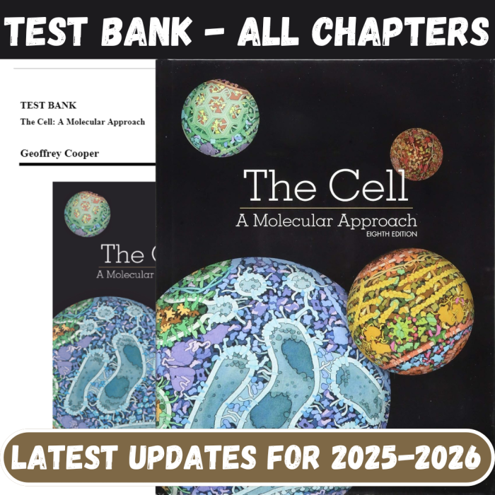 Test Bank for The Cell A Molecular Approach, 8th Edition By Cooper-Pass Test Bank