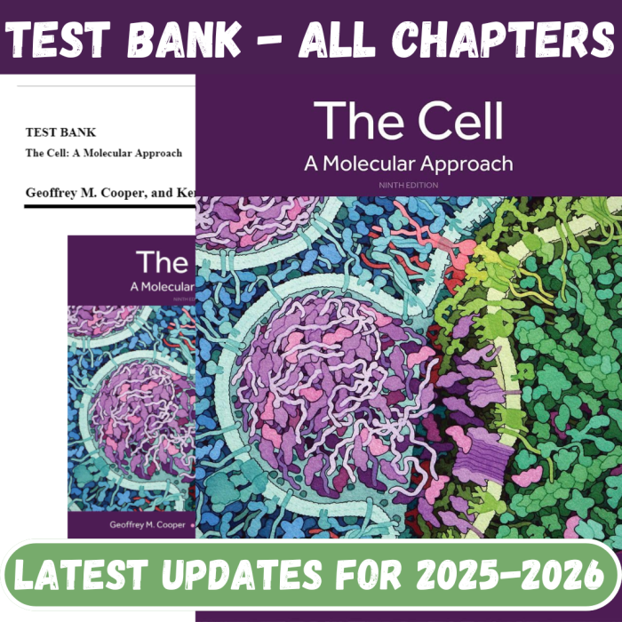 Test Bank for The Cell A Molecular Approach, 9th Edition By Cooper-Pass Test Bank