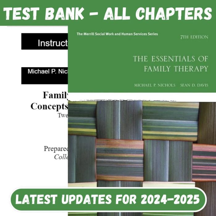 Test Bank for The Essentials of Family Therapy 7th Edition by Michael N.A Nichols-Pass Test Bank